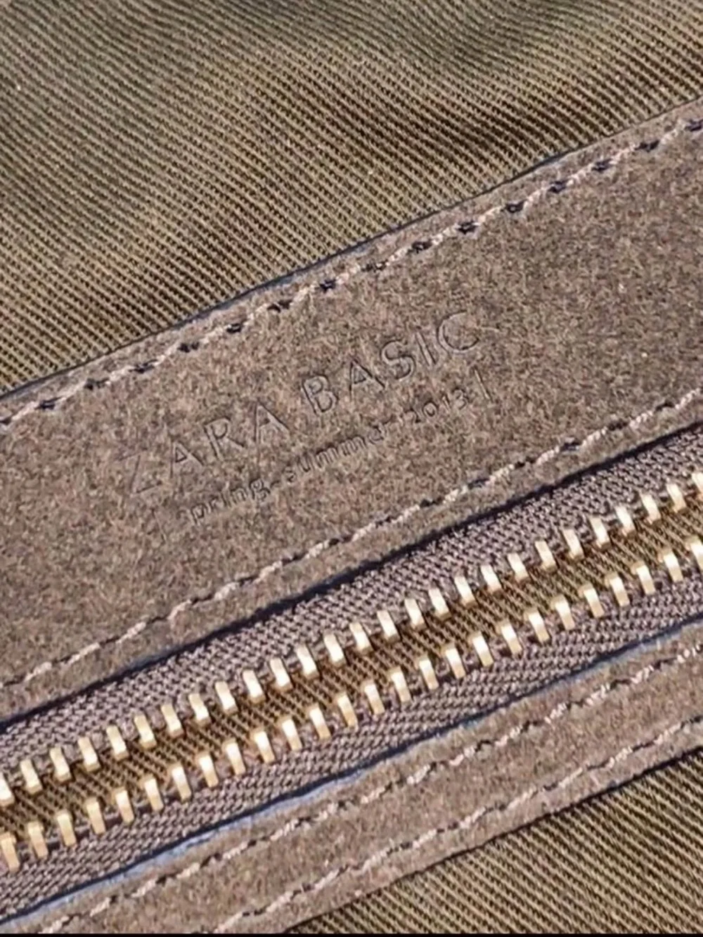 Zara Suede Olive Green Structured Shoulder Bag - Picture 8 of 8